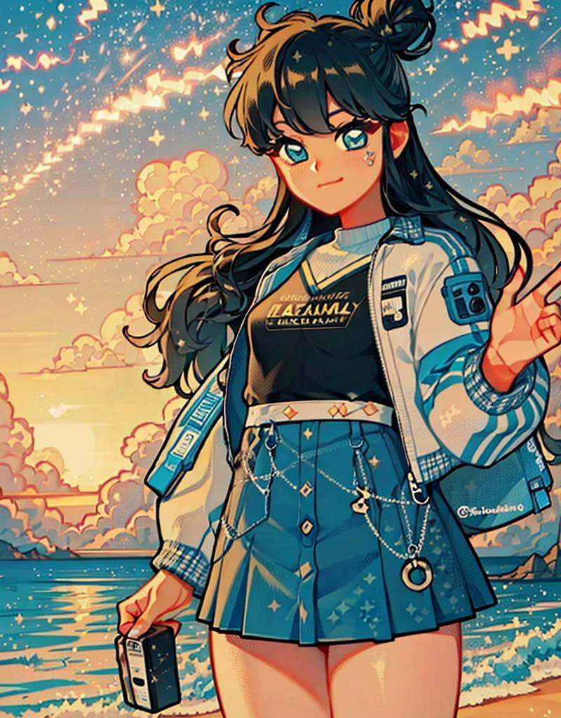 1girl,  black hair,  long hair on Tensor.Art