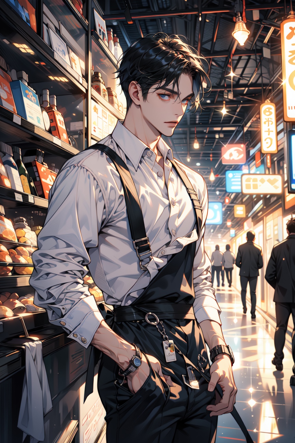 cowboy shot,  tall,  handsome man on Tensor.Art