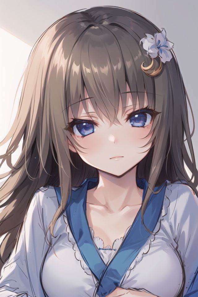 1girl, kujo_miyako, blue_eyes, beautiful_detailed_eyes, brown_hair, masterpiece, best quality, Chinese-style robe, gradual eye pupil,sexy, sketch, 4k, cg, best face,