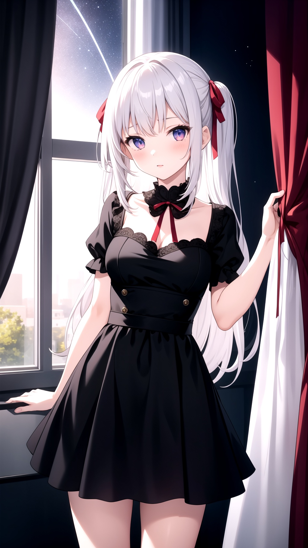 1girl,  black dress,  medium breasts on Tensor.Art