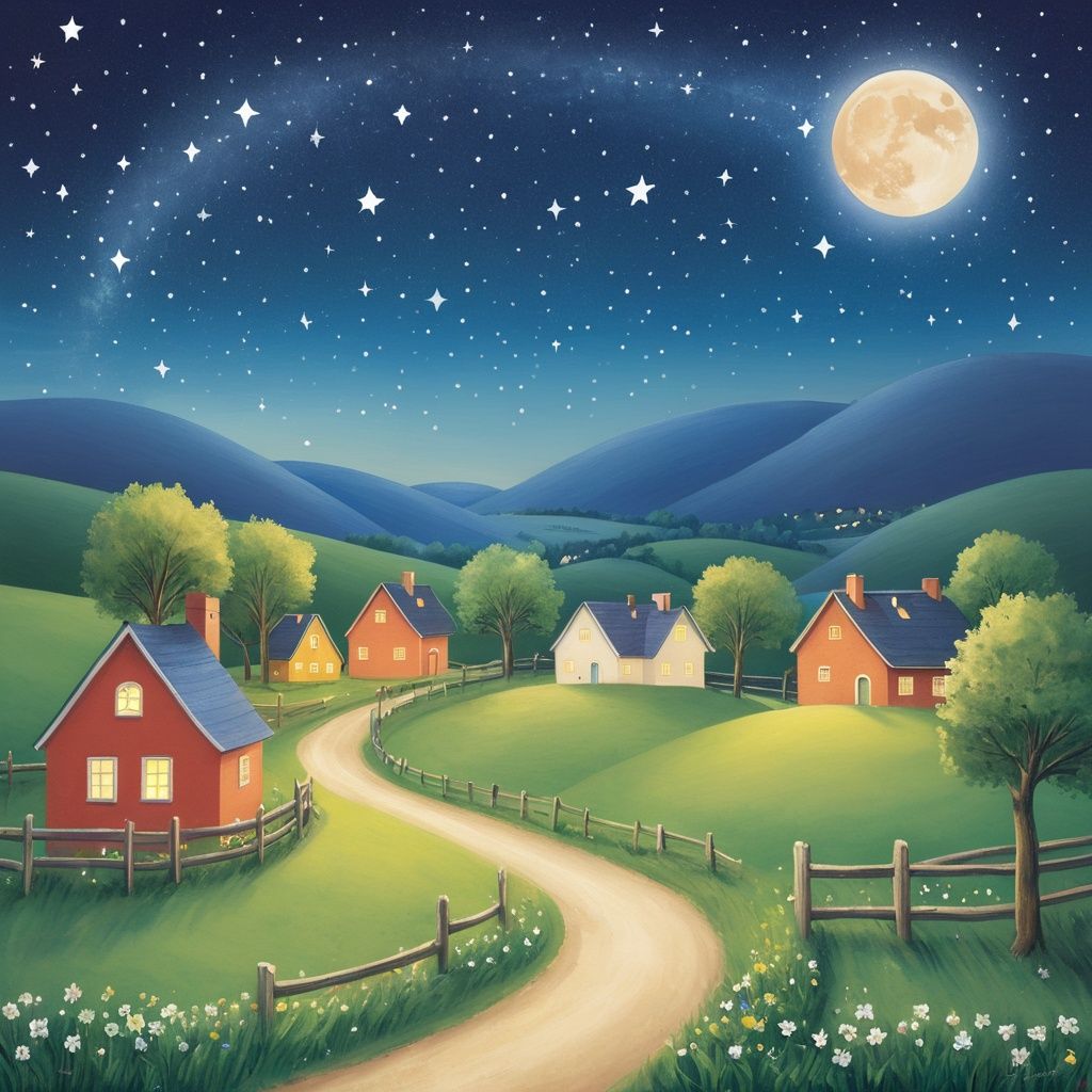 love, Stars, Village, Bunny, The moon, Night sky, Milky way ,MenEro
