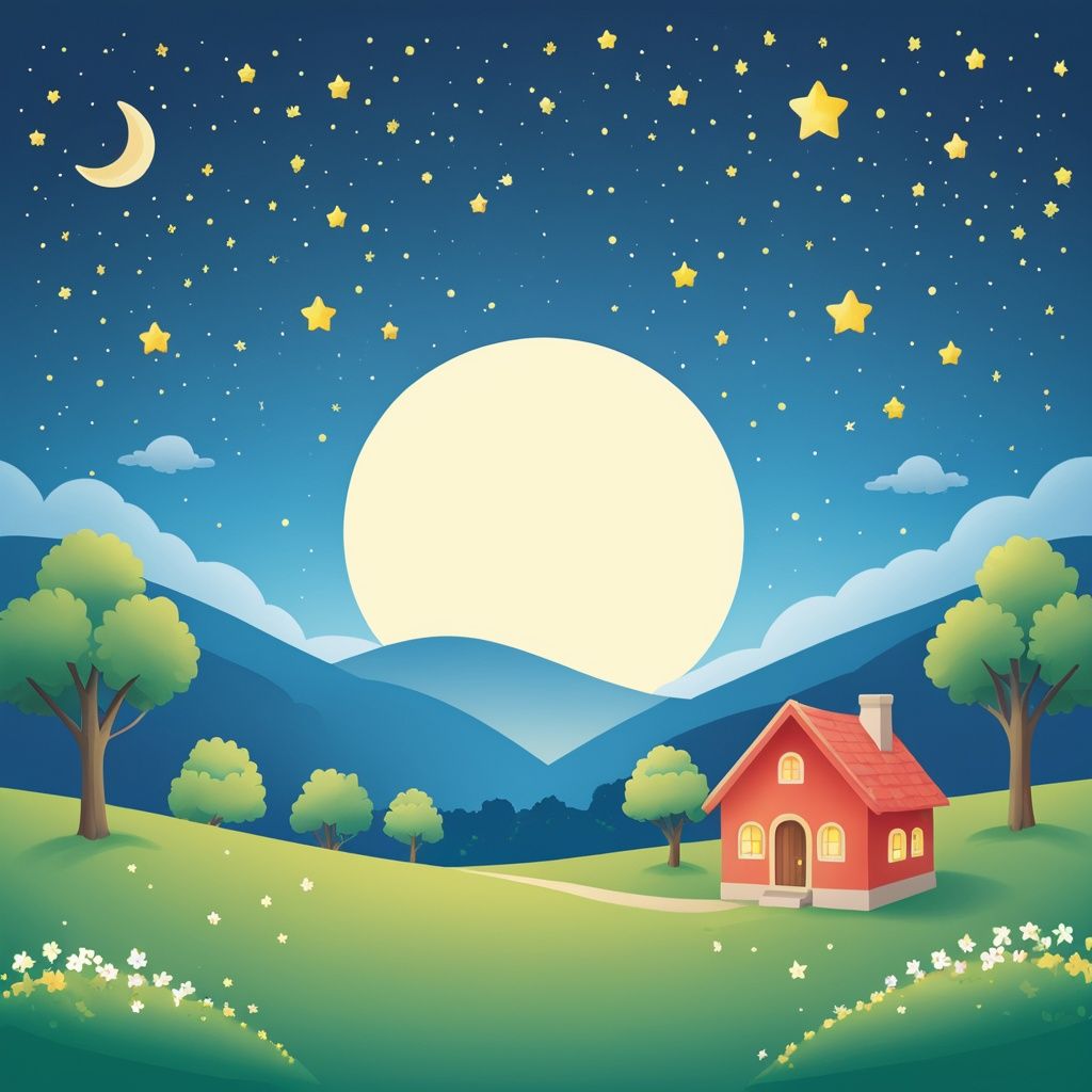 love, Stars, Village, Bunny, The moon, Night sky, Milky way, Fairy Tales Emojisese