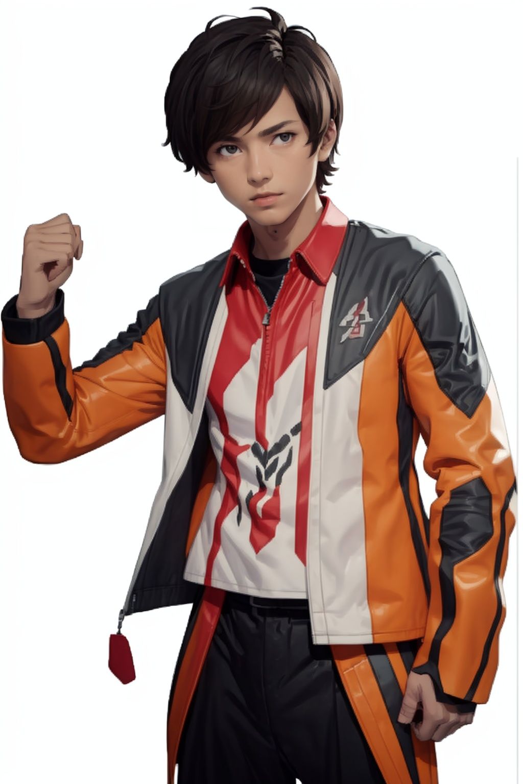 (masterpiece:1.3), (the best quality:1.2), (super fine illustrations:1.2), (Masterpiece), high quality, high detail,((white background:1.2)), looking at viewer, (SOLO:1.4),outline,,simple background,jacket, boots,