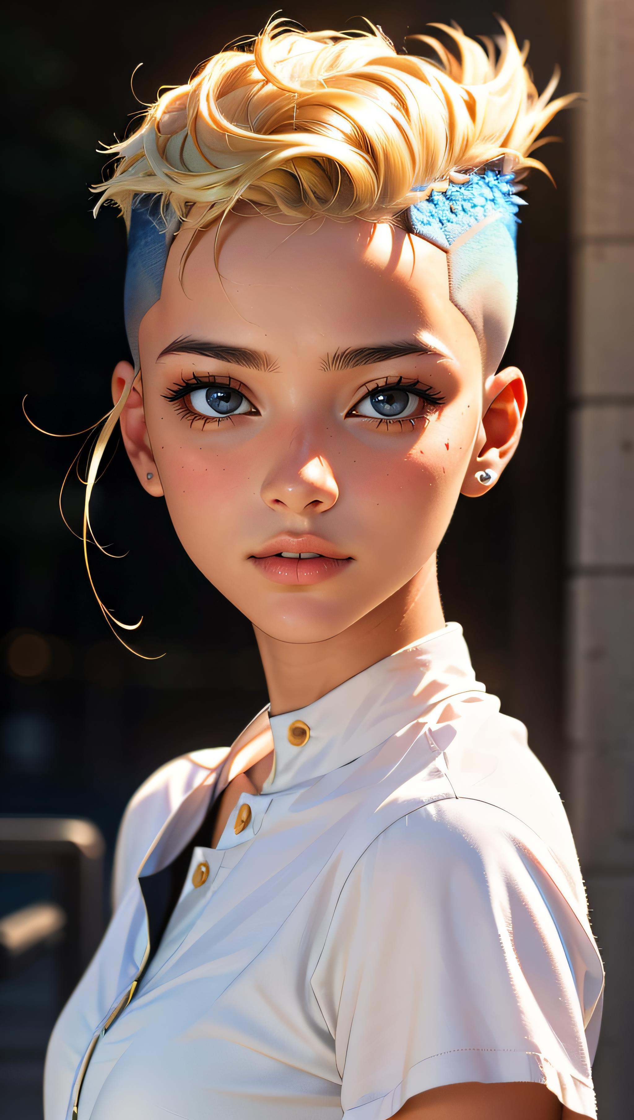 a 18 yo woman,  blonde, on Tensor.Art
