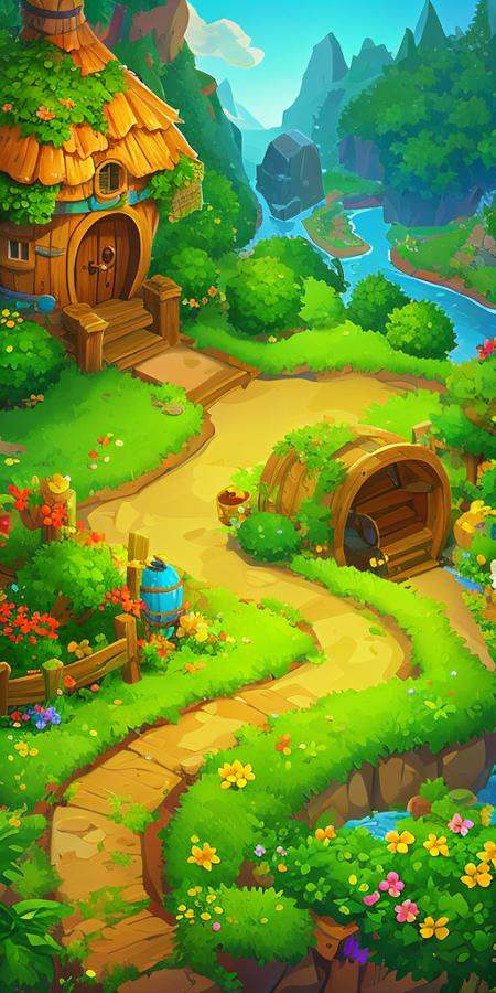 concept art,  top-down terrain,  game scene on Tensor.Art
