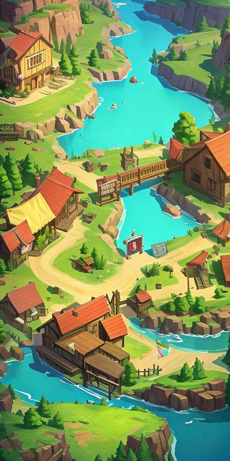 Concept art,  top-down terrain,  game scenes on Tensor.Art