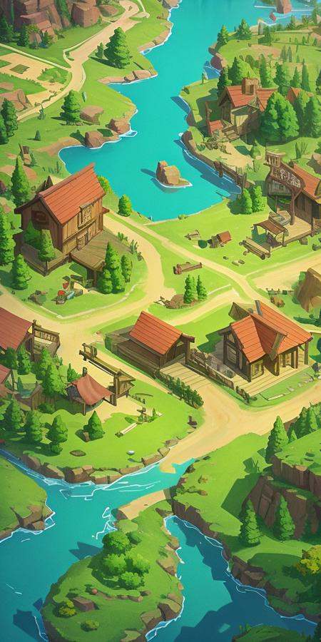 Concept art,  top-down terrain,  game scenes on Tensor.Art