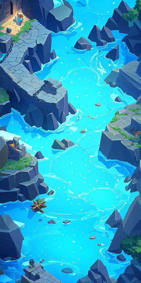 Concept art,  top-down terrain,  game scenes on Tensor.Art