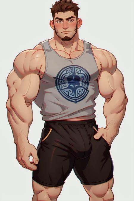 (1man),  muscular,  brown eyes on Tensor.Art