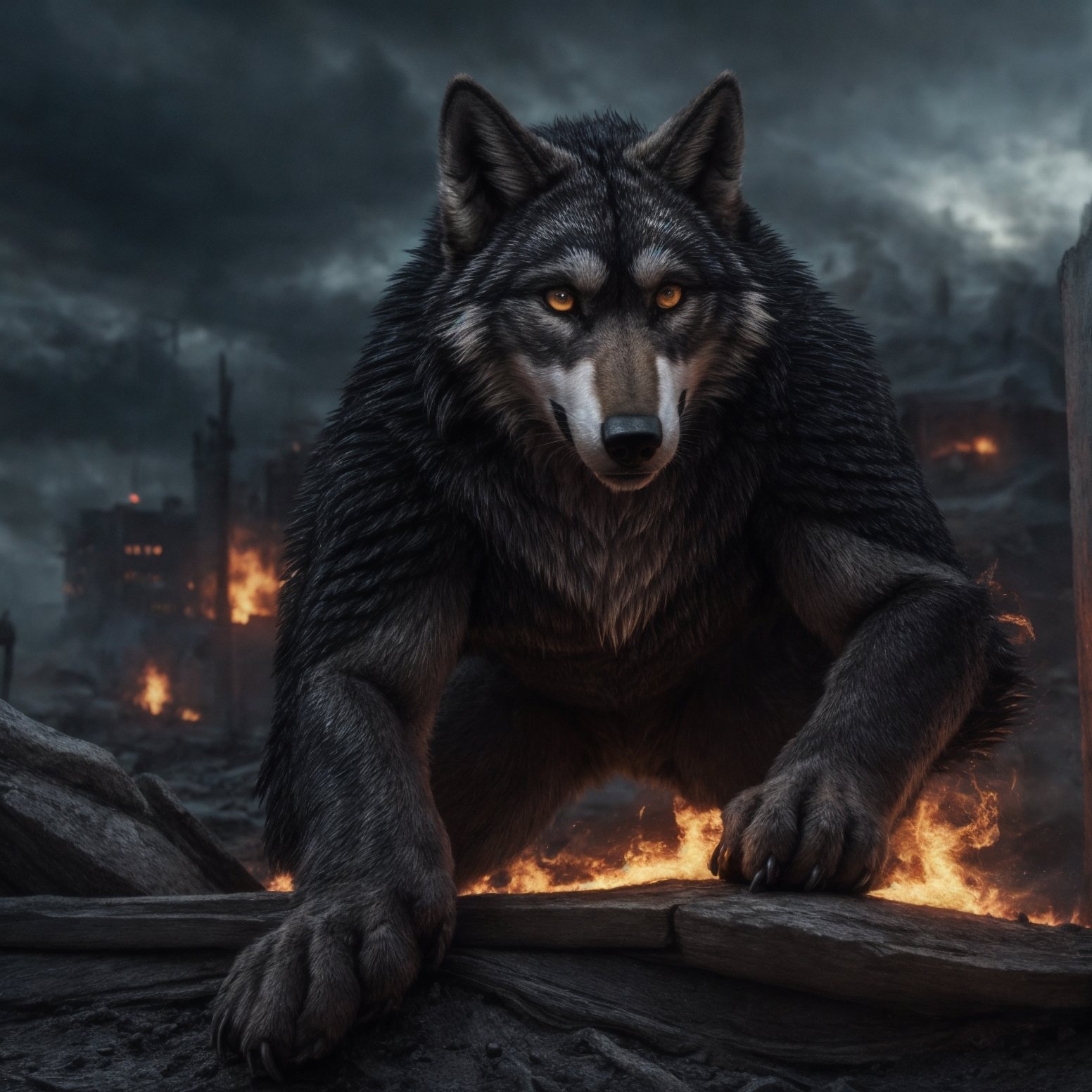 ((detailed fenris wolf )),  wearing runes armor,  ragnarök on Tensor.Art