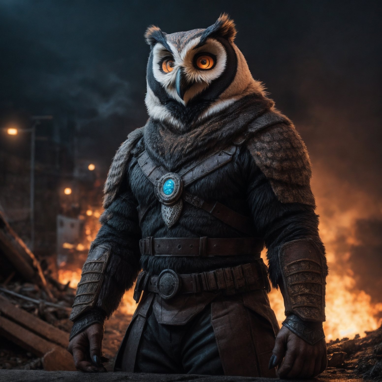 ((detailed owl bear)),  wearing runes armor,  ragnarök on Tensor.Art
