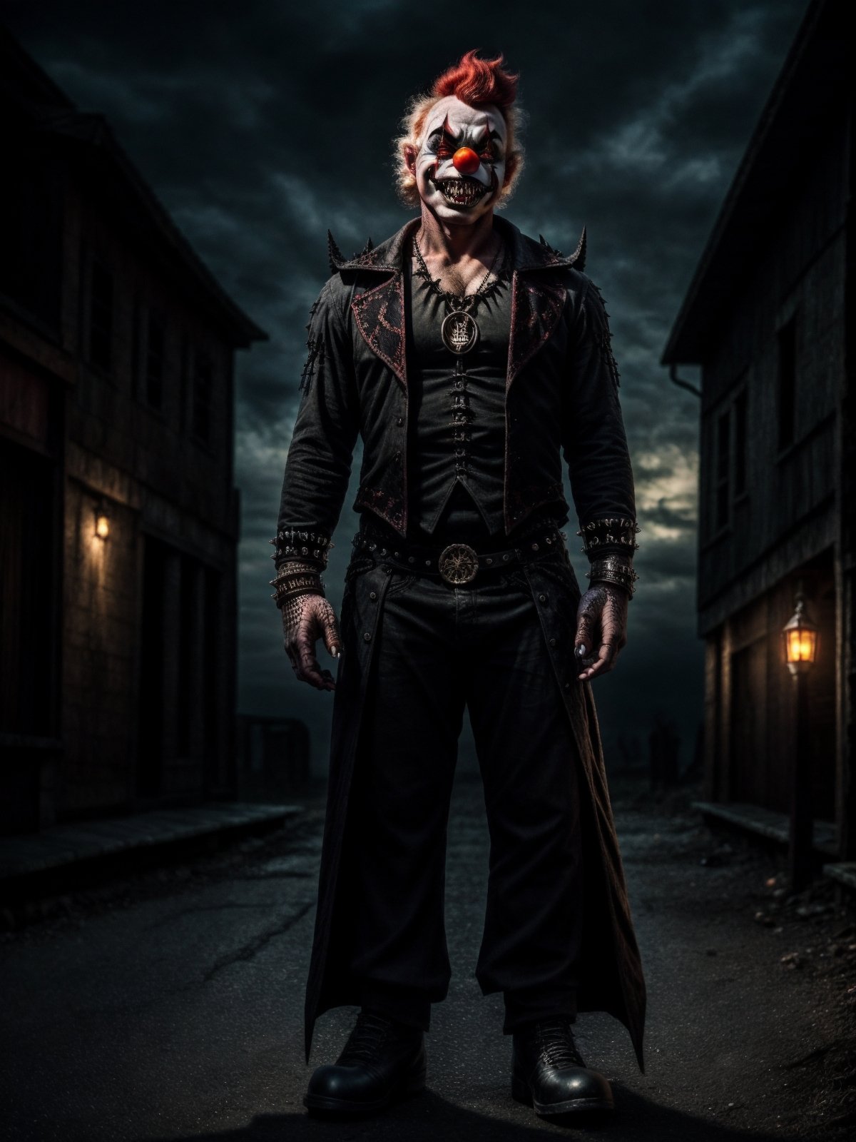 standing,  post apocalypitic background at dawn,  wearing wear out gothic clothes on Tensor.Art