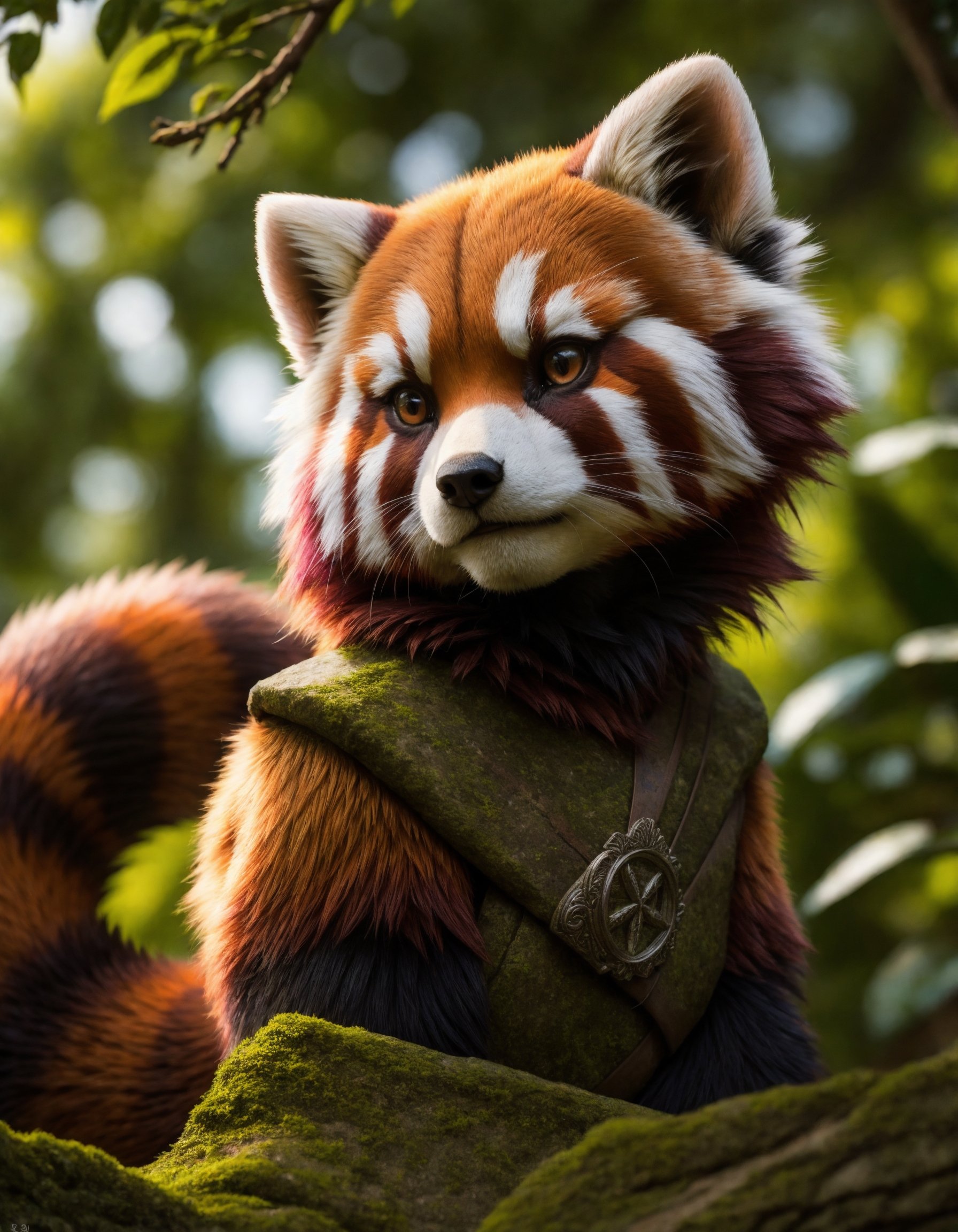 (a red panda_adventurer),  (adventurer outfit),  searching for treasure on Tensor.Art