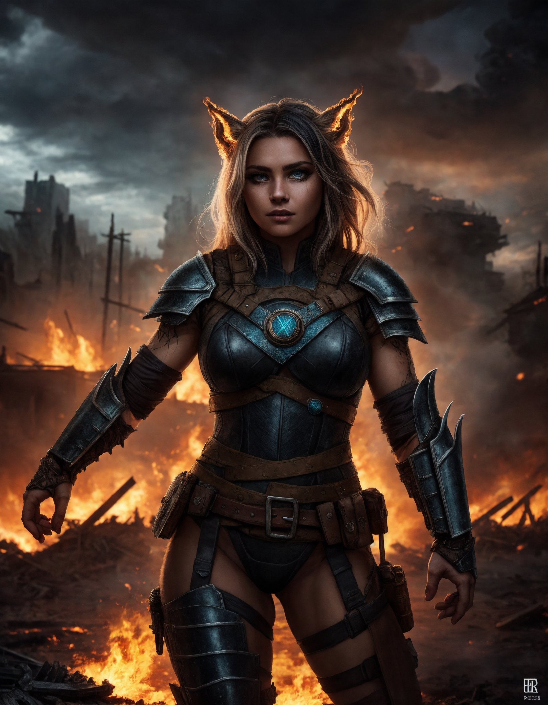 ((detailed woman )),  wearing skimpy runes armor,  ragnarök on Tensor.Art