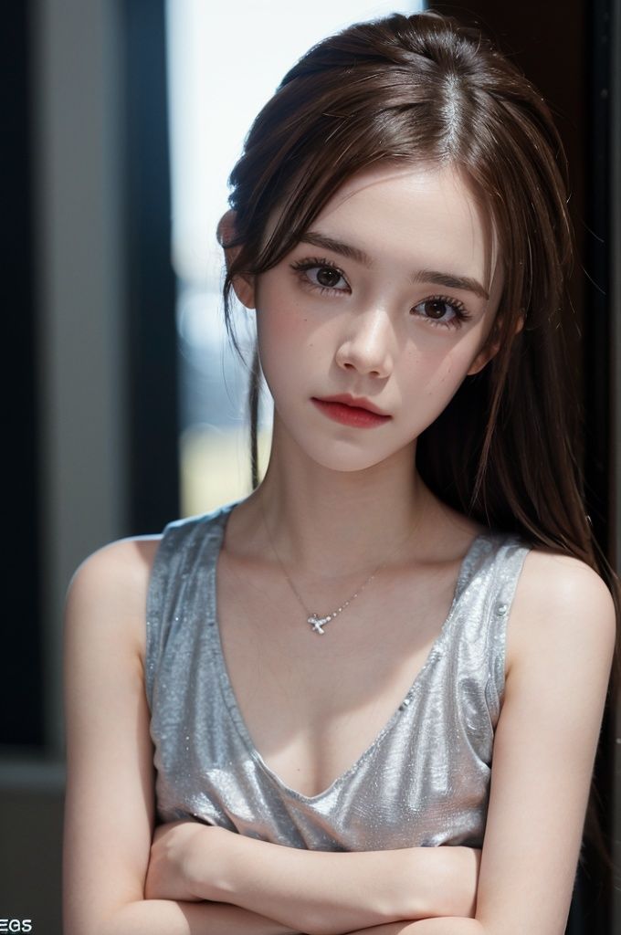 emma, 1girl, solo, brown hair, realistic, jewelry, looking at viewer, crossed arms, upper body, ring, formal, (Good anatomical structure), HDR, UHD, 8K, A real person, Highly detailed, best quality, masterpiece, 1girl, realistic, Highly detailed, (EOS R8, 50mm, F1.2, 8K, RAW photo:1.2), ultra realistic 8k, 