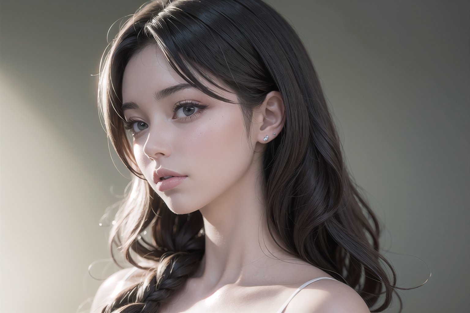 Realistic,  Beautiful Cute lady long hair,  Rose Lips on Tensor.Art