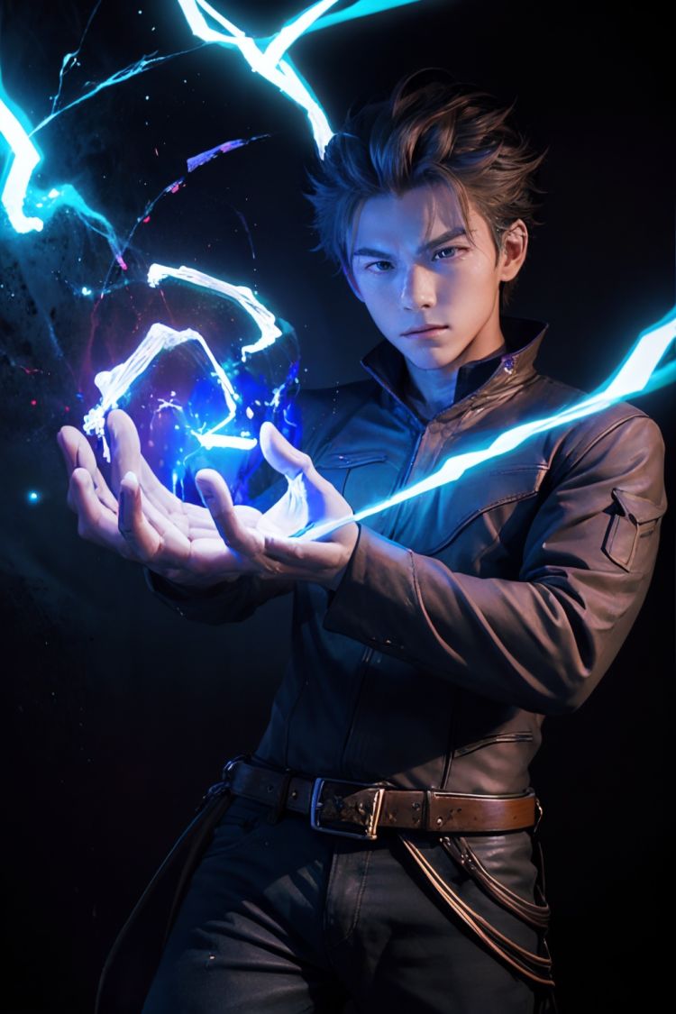 雷法-七色掌心雷(lightning) by milk on Tensor.Art