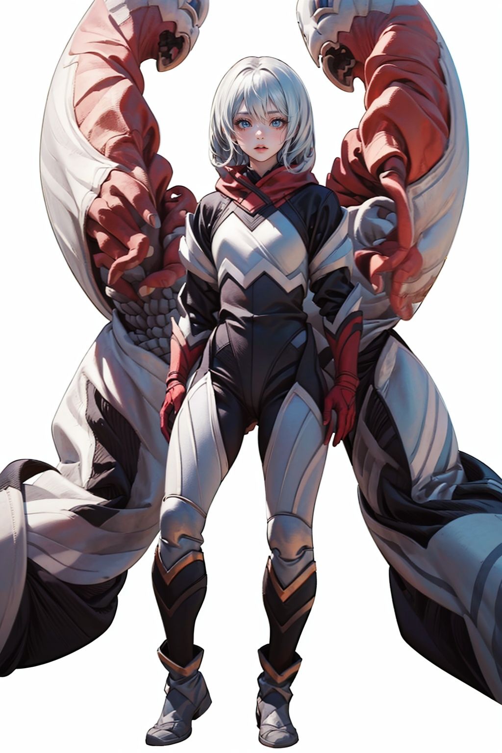 (masterpiece:1.3), (the best quality:1.2), (super fine illustrations:1.2), (Masterpiece), high quality, high detail,((white background:1.2)), looking at viewer, (SOLO:1.4),outline,,simple background, gaci, armor,gaci