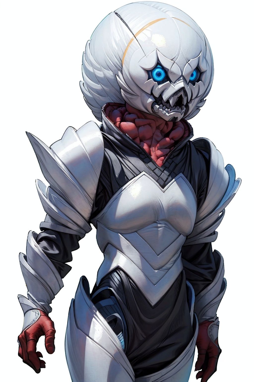 (masterpiece:1.3), (the best quality:1.2), (super fine illustrations:1.2), (Masterpiece), high quality, high detail,((white background:1.2)), looking at viewer, (SOLO:1.4),outline,,simple background, gaci, armor,gaci