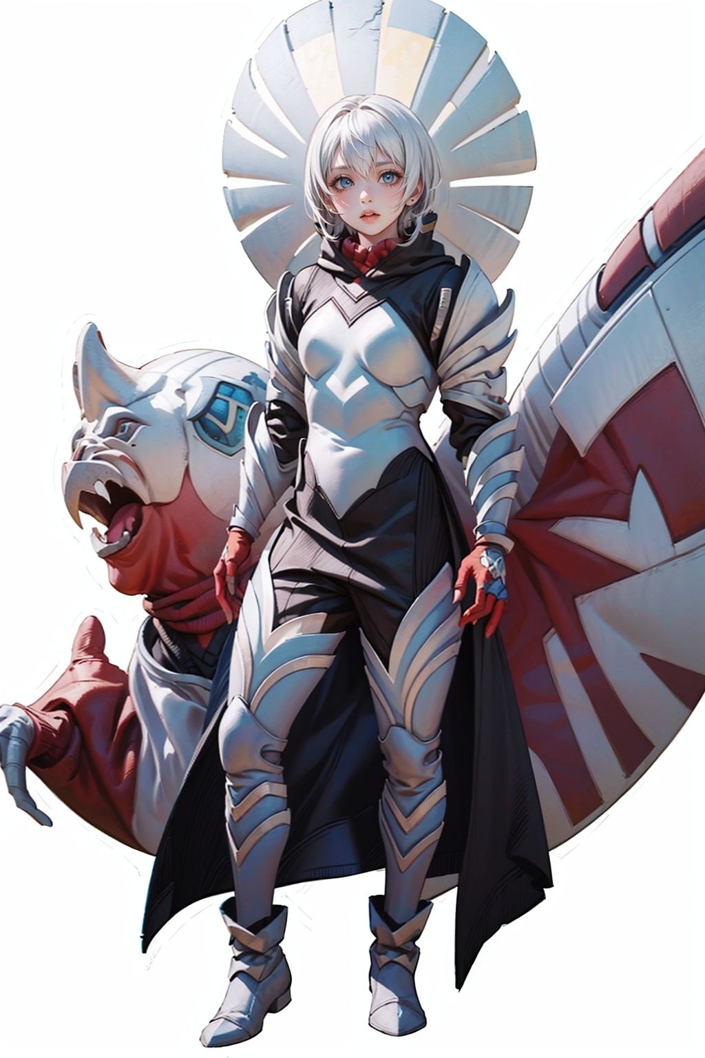 (masterpiece:1.3), (the best quality:1.2), (super fine illustrations:1.2), (Masterpiece), high quality, high detail,((white background:1.2)), looking at viewer, (SOLO:1.4),outline,,simple background, gaci, armor,gaci