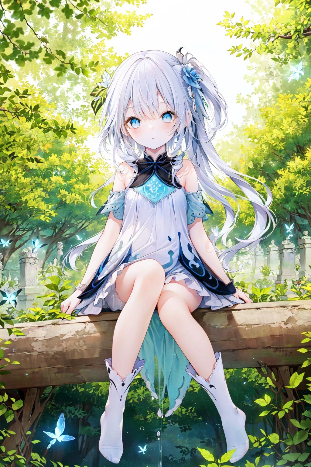  
parameters

dynamic angle,original,(an extremely delicate and beautiful),Perfect details,(ultra-detailed),illustration,(fantasy:1.3),(extremely detailed CG unity 8k wallpaper),(depth of field),(full body:1.233),(Livy Irwin),
(white background:1.45),(transparent background:1.3),(Circular background:1.27),
(1girl:1.314),detailed face,(++(A pale complexion:1.414)//),(azure blue eyes:1.233),(glowing eyes:1.233),(detailed eyes),(Silver hair:1.14),(+(hair flower:1.14)),(expressionless,closed mouth),(lolita fashion:1.14),(sitting),
(abysmal sea),(flowing water),(a dull blue world tree:1.14,in the cemetery:1.233),(night:1.2),dreamy,soul,(yubao:0.5),(fluorescence),(flying translucent blue butterflies:1.15),
