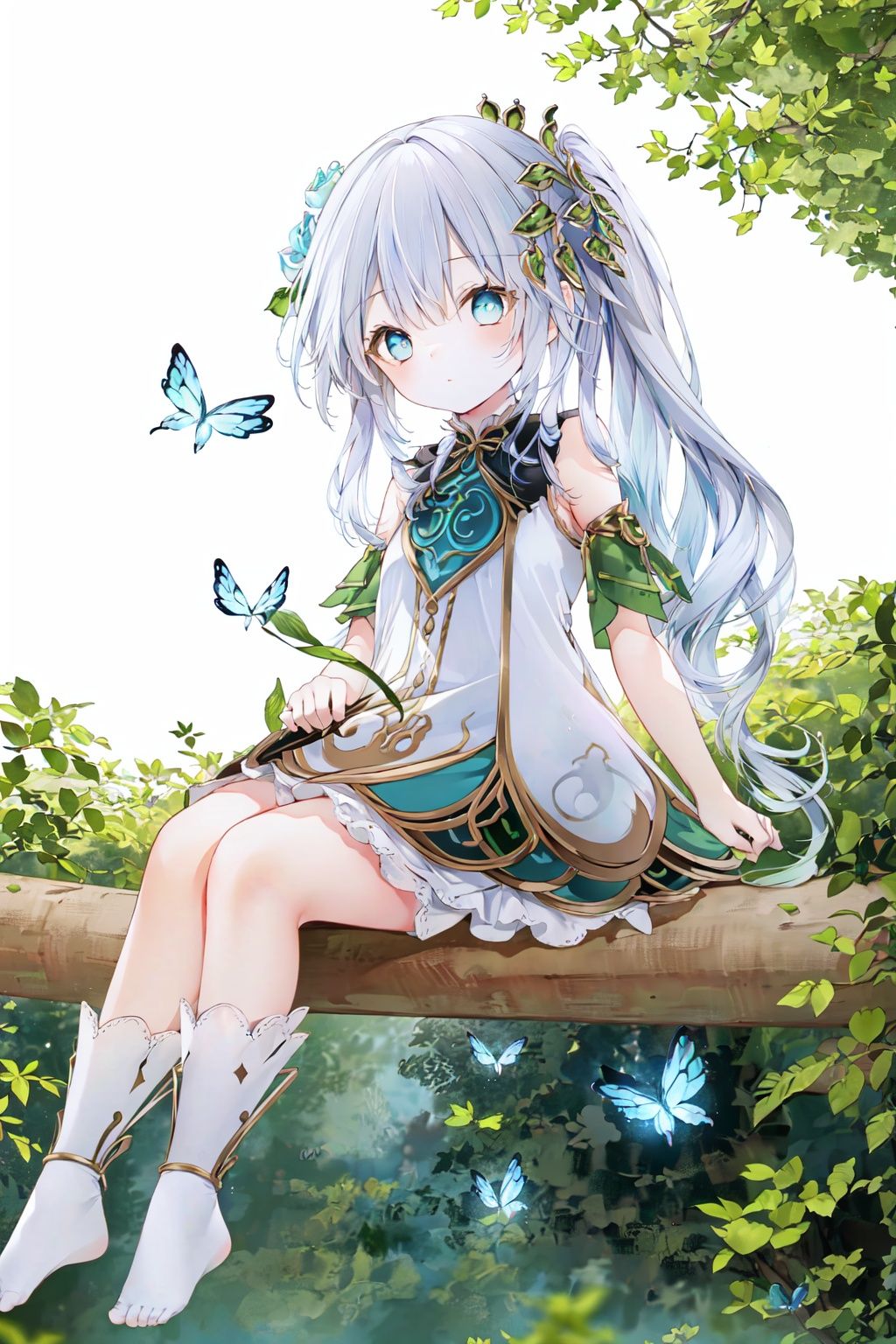  
parameters

dynamic angle,original,(an extremely delicate and beautiful),Perfect details,(ultra-detailed),illustration,(fantasy:1.3),(extremely detailed CG unity 8k wallpaper),(depth of field),(full body:1.233),(Livy Irwin),
(white background:1.45),(transparent background:1.3),(Circular background:1.27),
(1girl:1.314),detailed face,(++(A pale complexion:1.414)//),(azure blue eyes:1.233),(glowing eyes:1.233),(detailed eyes),(Silver hair:1.14),(+(hair flower:1.14)),(expressionless,closed mouth),(lolita fashion:1.14),(sitting),
(abysmal sea),(flowing water),(a dull blue world tree:1.14,in the cemetery:1.233),(night:1.2),dreamy,soul,(yubao:0.5),(fluorescence),(flying translucent blue butterflies:1.15),