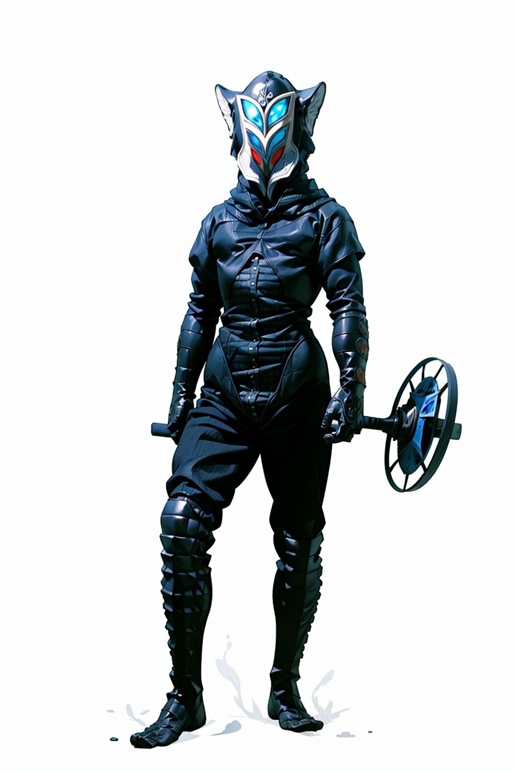 (masterpiece:1.3), (the best quality:1.2), (super fine illustrations:1.2), (Masterpiece), high quality, high detail,((white background:1.2)), looking at viewer, (SOLO:1.4),outline,,simple background, mfls,helmet, mask, shoulder armor, armor