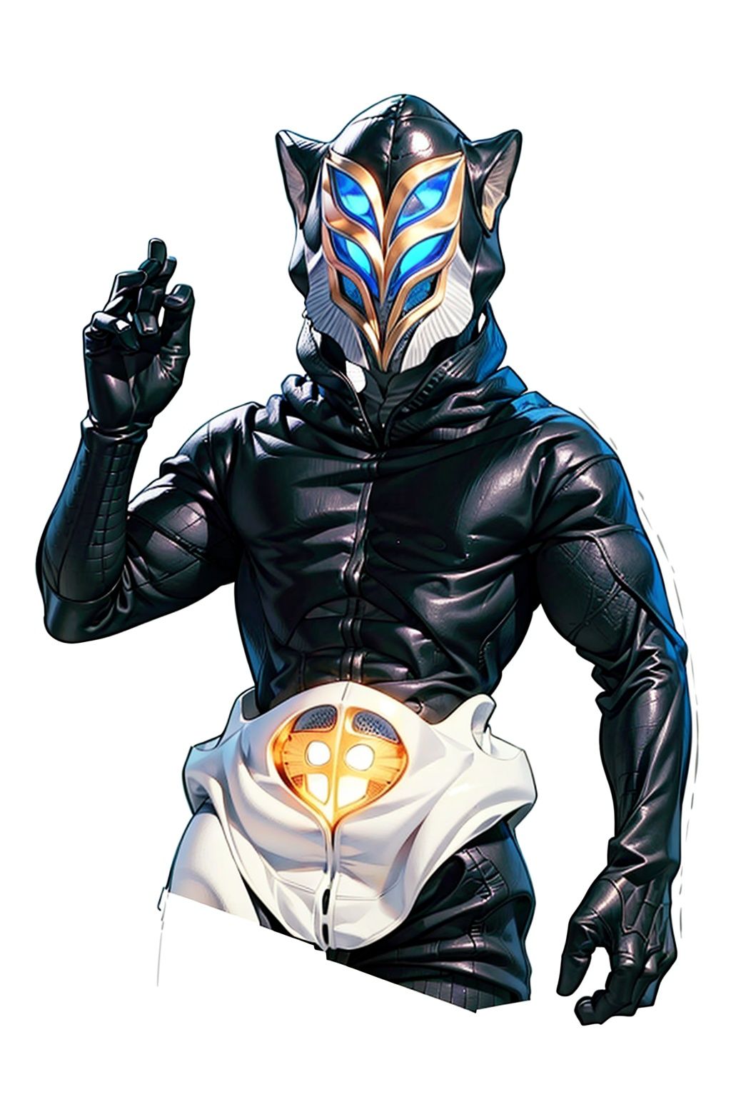 (masterpiece:1.3), (the best quality:1.2), (super fine illustrations:1.2), (Masterpiece), high quality, high detail,((white background:1.2)), looking at viewer, (SOLO:1.4),outline,,simple background, mfls,helmet, mask, shoulder armor, armor