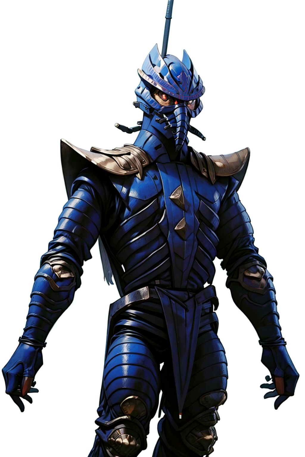 (masterpiece:1.3), (the best quality:1.2), (super fine illustrations:1.2), (Masterpiece), high quality, high detail,((white background:1.2)), looking at viewer, (SOLO:1.4),outline,,simple background, empor,helmet,mask, spikes, shoulder armor, armor