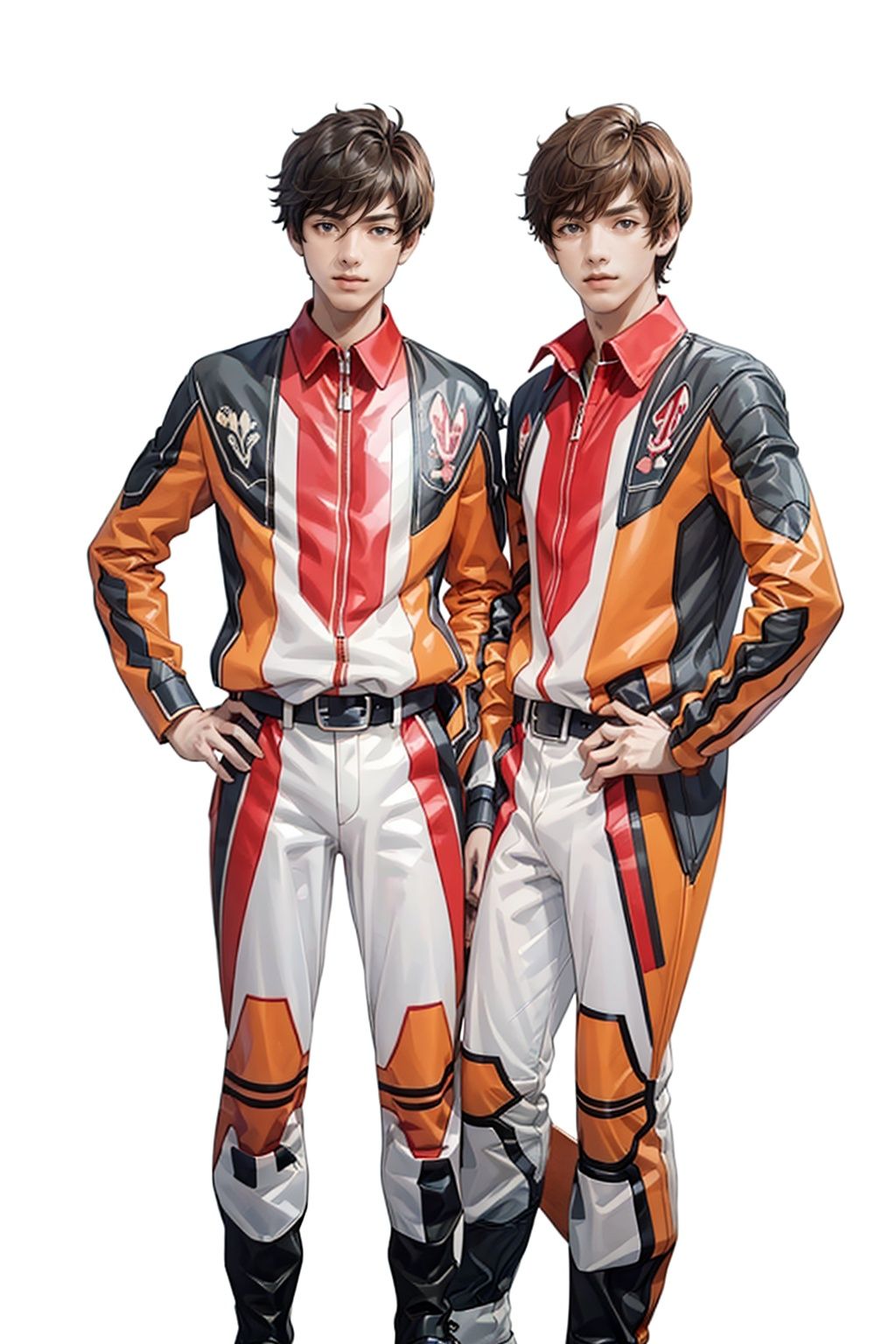 (masterpiece:1.3),  (the best quality:1.2),  (super fine illustrations:1.2),  (Masterpiece),  high quality,  high detail, ((white background:1.2)),  looking at viewer,  (SOLO:1.4), outline, , simple background, 
,upg, belt, pants, jacket, boots