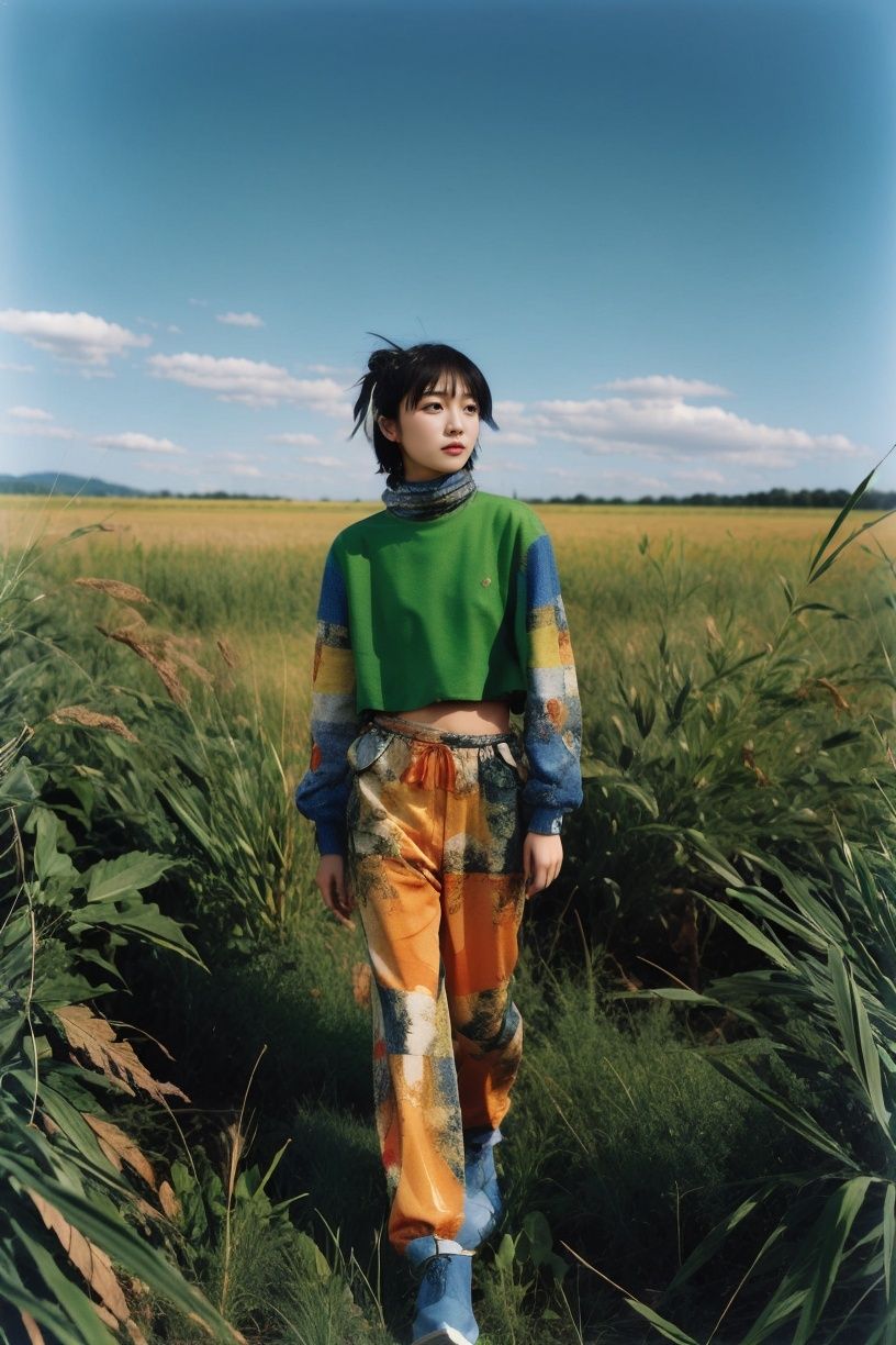 jiPortrait,1girl,solo,outdoors,fullbody,field,<lora:jiPortarit V1.0:1>,