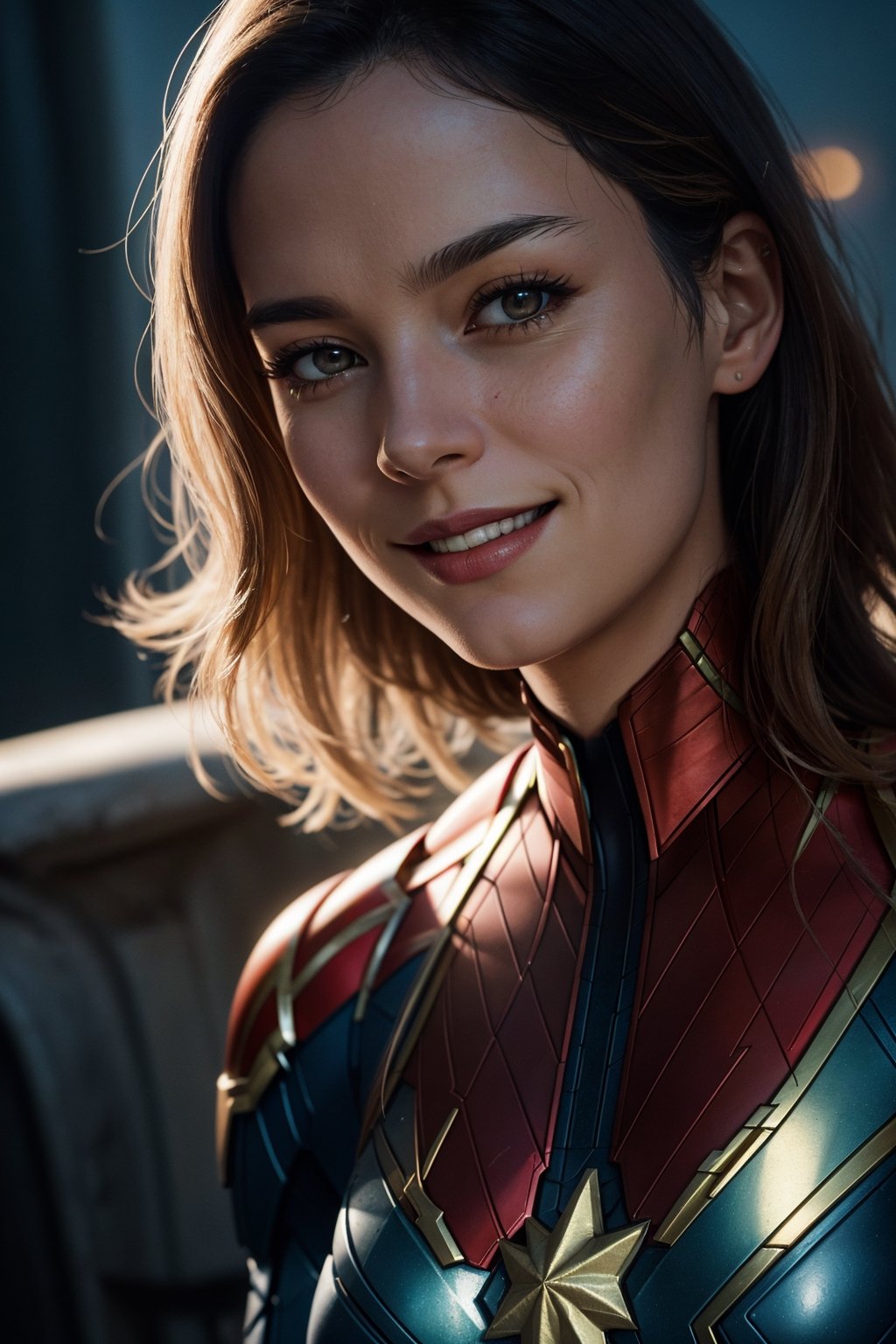 sexy czech woman as the captain marvel,  Night,  soft lighting on Tensor.Art