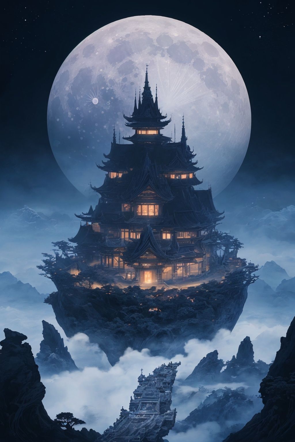 Best quality, 8k, cg,architecture,moon