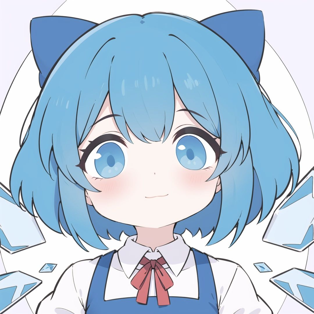 zhubi_bighead,Cirno,<lora:铸币大头:0.7>,