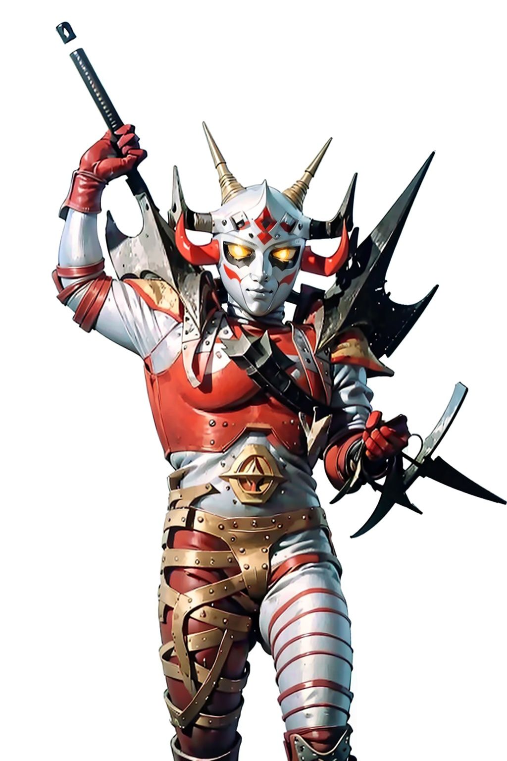 (masterpiece:1.3), (the best quality:1.2), (super fine illustrations:1.2), (Masterpiece), high quality, high detail,((white background:1.2)), looking at viewer, (SOLO:1.4),outline,,simple background, weapon, horns, helmet, horned helmet, armor,weapon