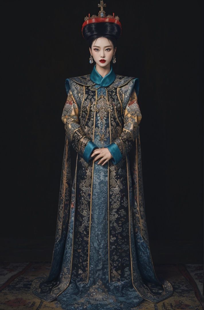 qch_xy,hanfu,1girl,jewelry,earrings,solo,black hair,looking at viewer,long sleeves,red lips,dress,holding,lips,black eyes,cross,chinese clothes,makeup,hair ornament,updo,cowboy shot,best quality,best quality,masterpiece,realistic,HDR,2K,realistic,(snow,water:1.4),<lora:qfzhuang-000008:0.8>,