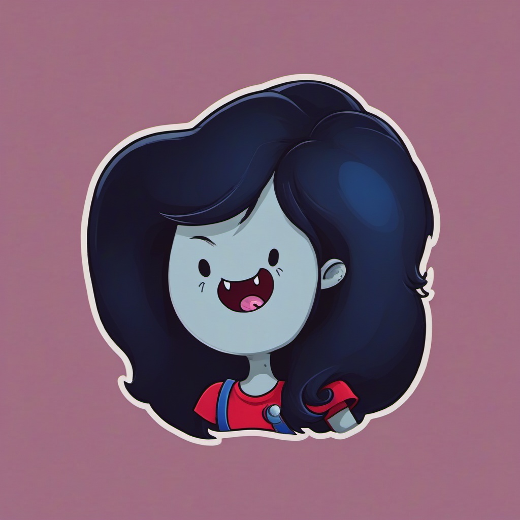 Close up facial view,  tshirt design logo of Marceline from Adventure Time cartoon show,  tshirt design on Tensor.Art