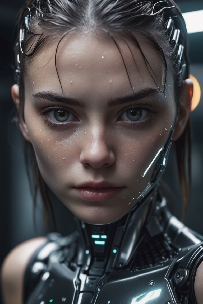 Hyperrealistic art RAW analog photo of a synthetic cyber girl,  , on Tensor.Art