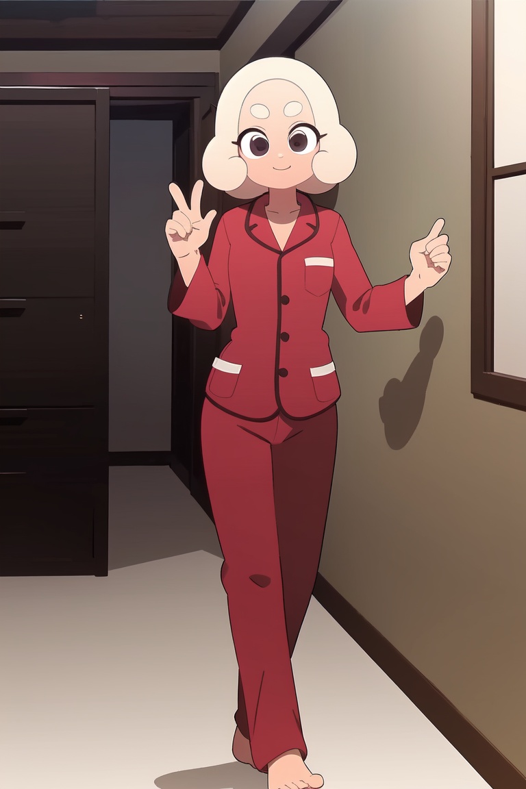 AGGA_STF001,  girl walking in pajamas on Tensor.Art