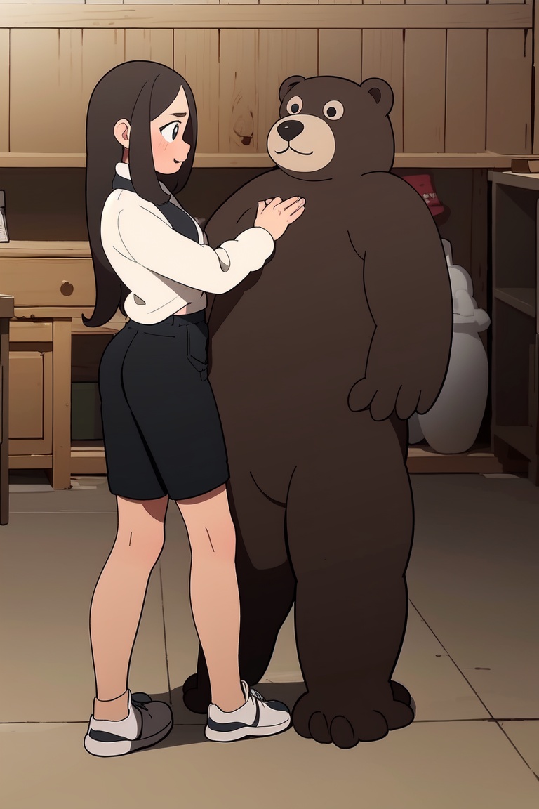 AGGA_ST010,  girl hunting bears on Tensor.Art