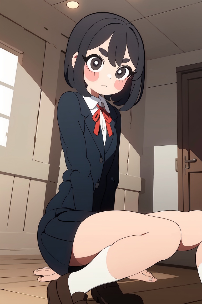 AGGA_ST010,  girl dressed in school uniform on Tensor.Art