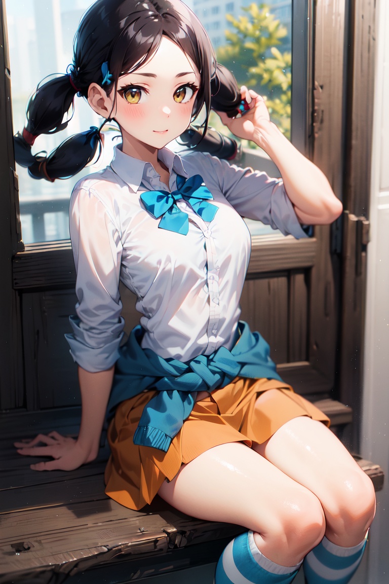 twintails,  bowtie,  white shirt on Tensor.Art