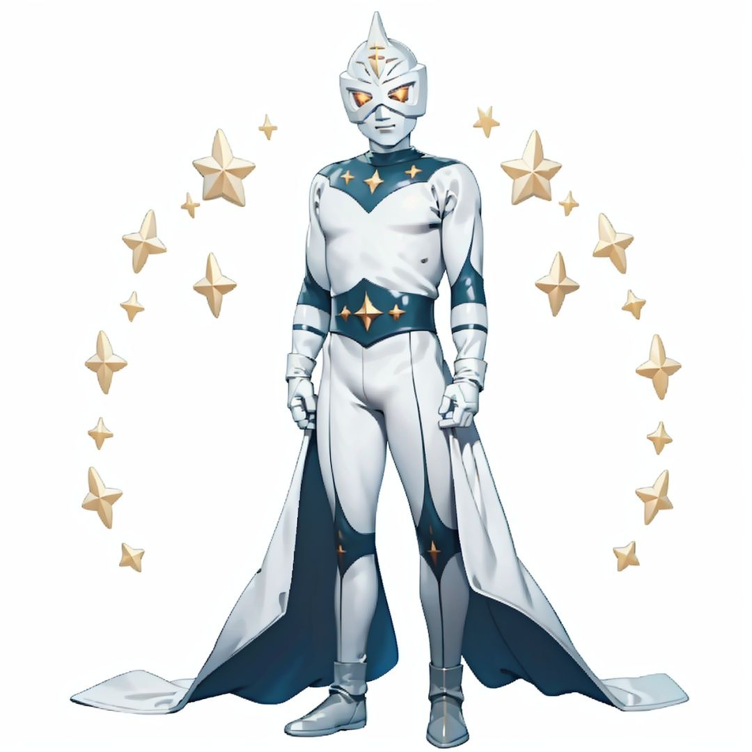 (masterpiece:1.3), (the best quality:1.2), (super fine illustrations:1.2), (Masterpiece), high quality, high detail,((white background:1.2)), looking at viewer, (SOLO:1.4),outline,,simple background, Mirrorman, star \(symbol\),mask,helmet, boots,Mirrorman