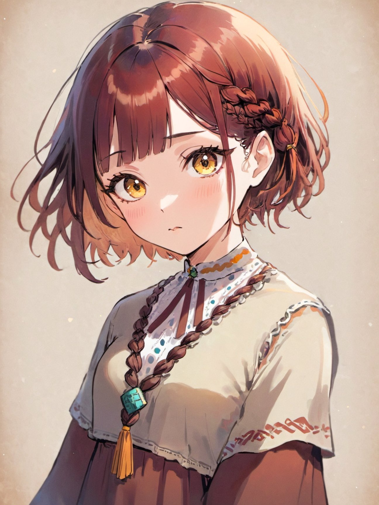1girl,  mahogany hair,  short hair on Tensor.Art