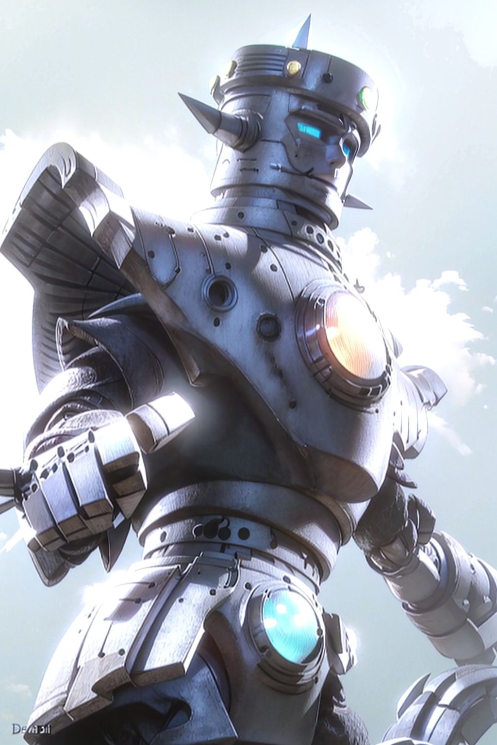(masterpiece:1.3), (the best quality:1.2), (super fine illustrations:1.2), (Masterpiece), high quality, high detail,((white background:1.2)), looking at viewer, (SOLO:1.4),outline,,simple background, datiekuai,robot,mecha, pauldrons, helmet, shoulder armor, gauntlets, full armor,armor, giant, horns,spiked
