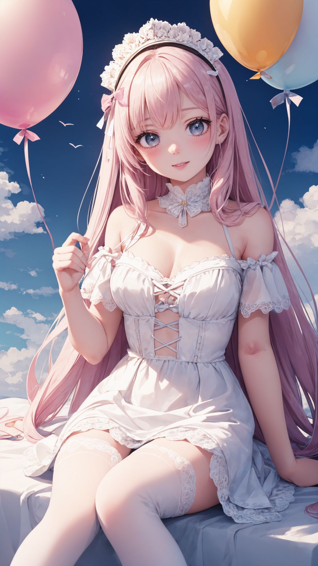 Character: A delightful and charming young girl with long,  flowing hair. Clothing: A cute pastel-colored dress with frill...