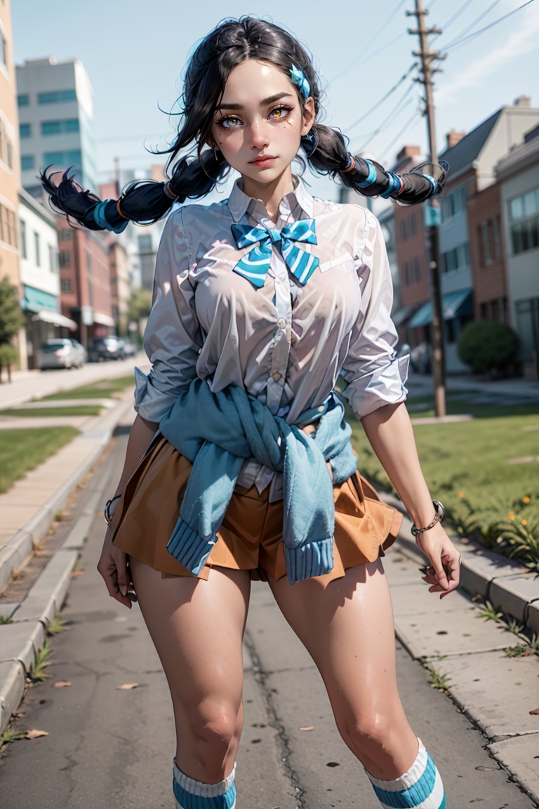 Candice_PKM,  twintails,  blue bowtie on Tensor.Art