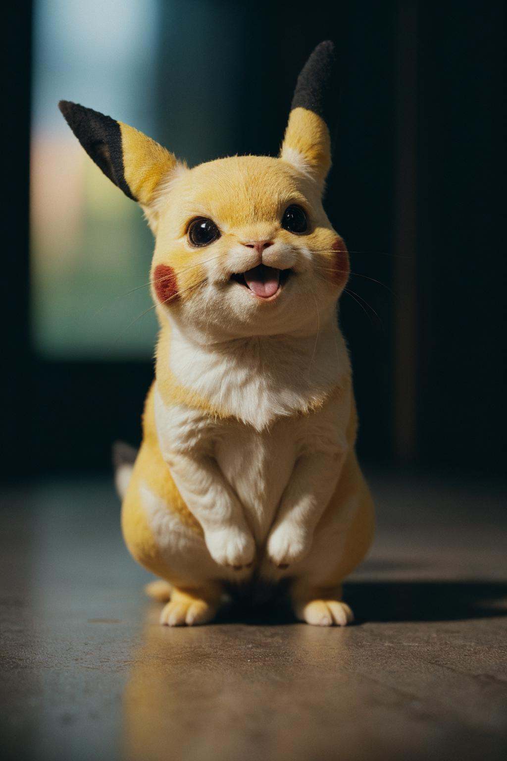 Photography,  full body BREAK of real life pikachu BREAK portrait,  symmetrical on Tensor.Art