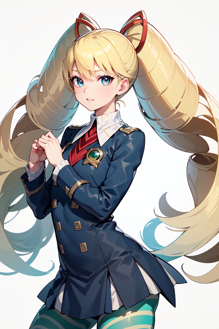 Luna_MM,  ? 1girl 4.8M? badge 8.1k? blonde hair 1.2M? blue legwear 5.5k? clenched hand 42k? green eyes 663k? heterochromia...