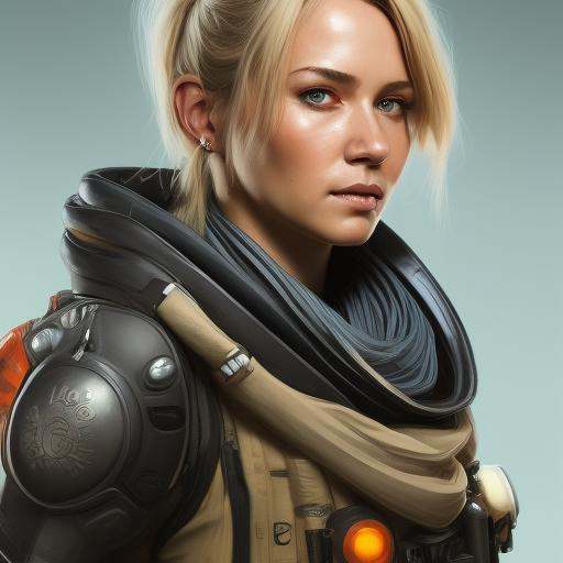 hyperrealistic full length portrait of gorgeous watson from apex legends | blonde | detailed gorgeous face!! | full body!!...